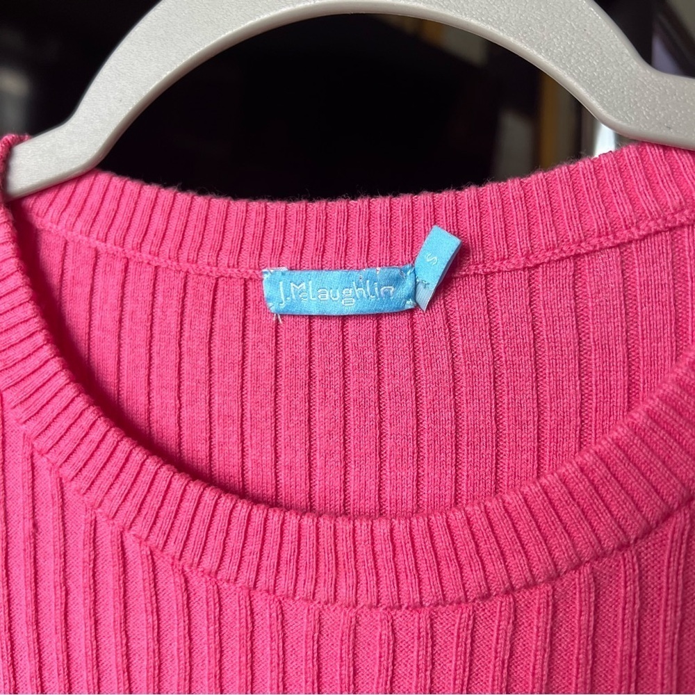 J.McLaughlin Pink Ribbed Sweater Small - Picture 3 of 6